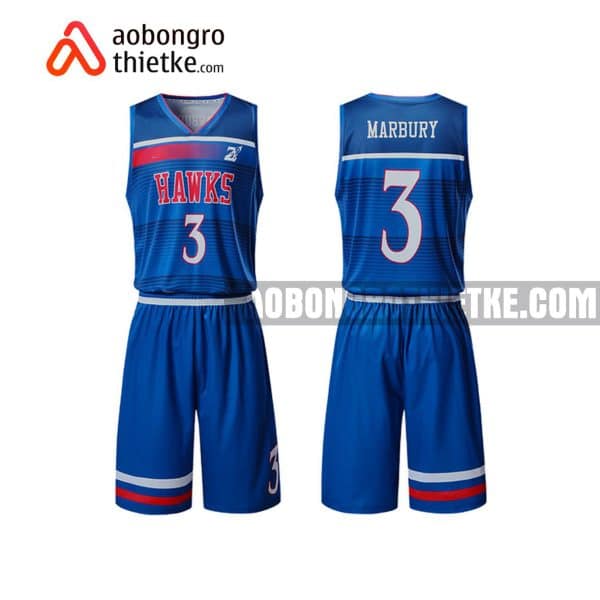 Mẫu quần áo bóng rổ Đại học Thăng Long màu xanh lạ nhất ABR693