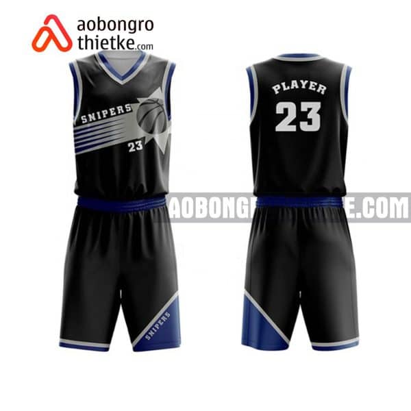 Mẫu quần áo bóng rổ Học viện Kỹ thuật Quân sự màu đen đẹp nhất ABR646