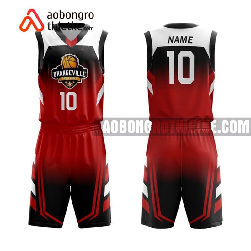Mẫu quần áo bóng rổ THPT Cẩm Giàng màu đỏ hot nhất ABR892