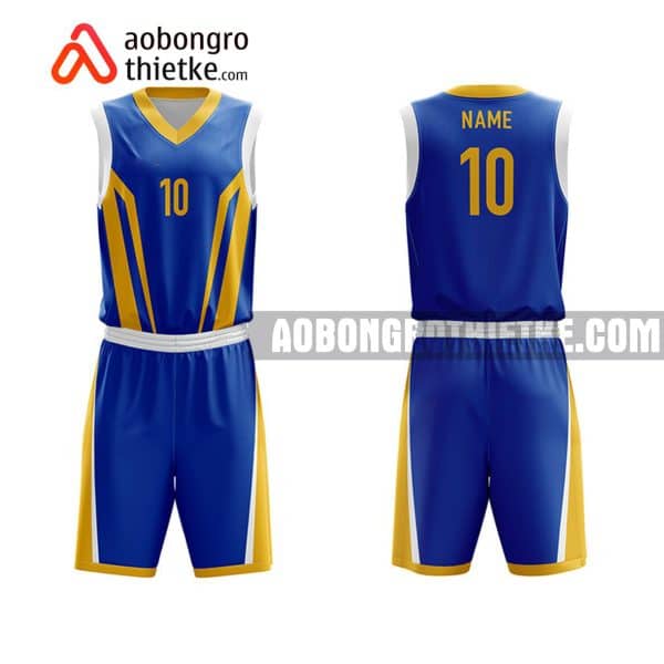 Mẫu quần áo bóng rổ THPT Chuyên Bến Tre màu xanh mới nhất ABR759