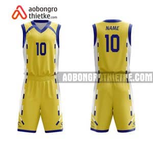 Mẫu quần áo bóng rổ THPT Chuyên Hoàng Lệ Kha màu vàng rẻ nhất ABR784
