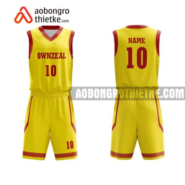 Mẫu quần áo bóng rổ THPT Chuyên Lê Quý Đôn màu vàng mới nhất ABR729