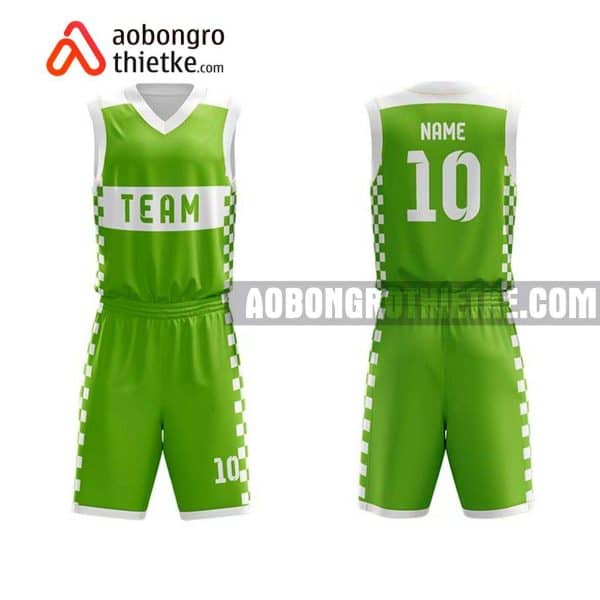 Mẫu quần áo bóng rổ THPT Chuyên Lê Quý Đôn màu xanh lá mới nhất ABR849