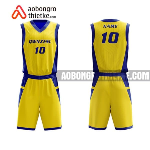 Mẫu quần áo bóng rổ THPT Chuyên (Năng khiếu) màu vàng đẹp nhất ABR751
