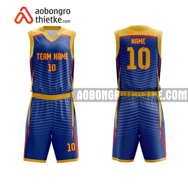 Mẫu quần áo bóng rổ THPT Chuyên Vị Thanh màu xanh in nhanh ABR836