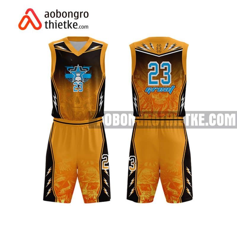 Mẫu quần áo bóng rổ THPT DL Lương Thế Vinh màu cam hot nhất ABR757