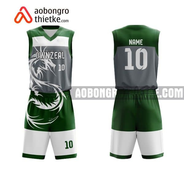 Mẫu quần áo bóng rổ THPT Giao Thuỷ B màu xanh lá gần đây ABR882