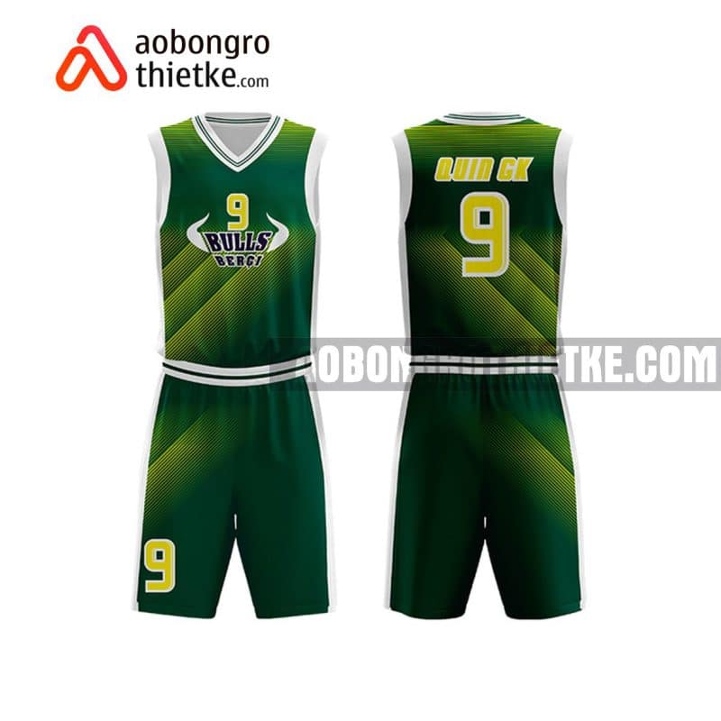 Mẫu quần áo bóng rổ THPT Hà Bắc màu xanh lá lấy ngay ABR860