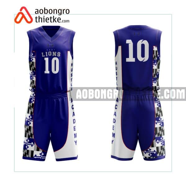 Mẫu quần áo bóng rổ THPT Hà Nội – Amsterdam màu xanh tốt nhất ABR726