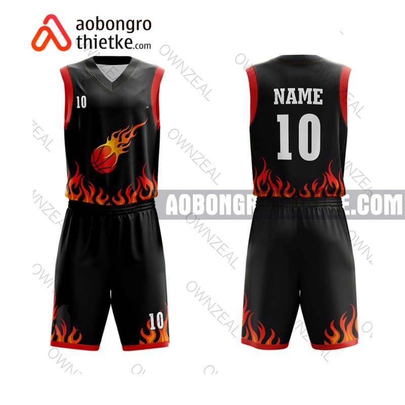 Mẫu quần áo bóng rổ THPT Hải Hậu C màu nâu chính hãng ABR865
