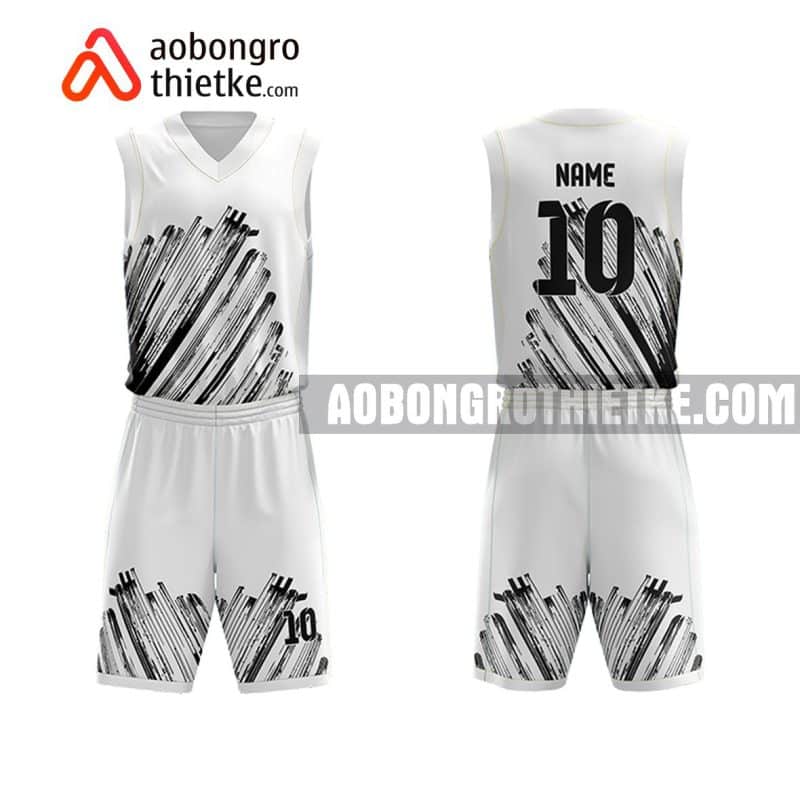 Mẫu quần áo bóng rổ THPT Hàn Thuyên màu trắng độc nhất ABR842