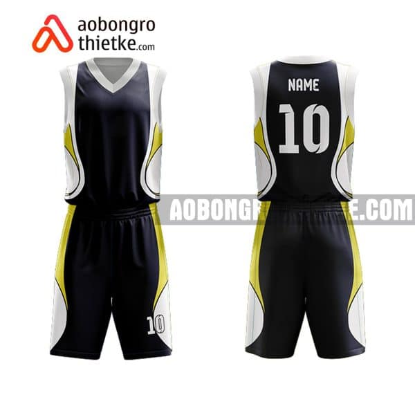Mẫu quần áo bóng rổ THPT Hồng Quang màu đen mới nhất ABR789