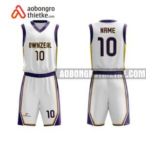 Mẫu quần áo bóng rổ THPT Hùng Vương màu trắng in nhanh ABR776