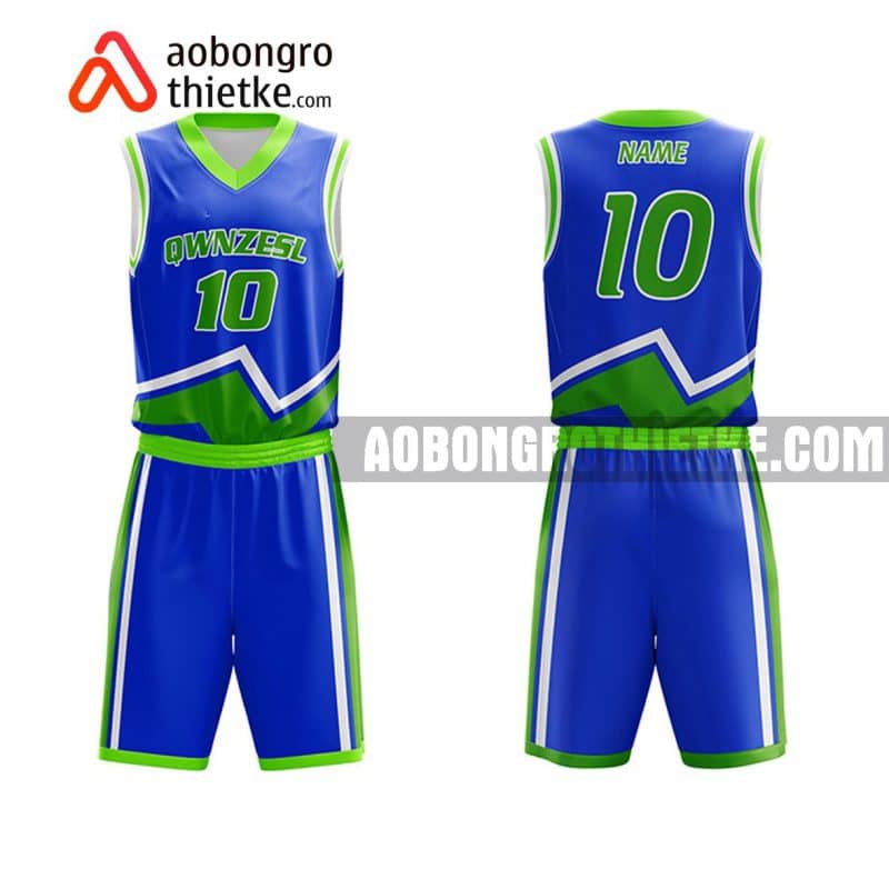 Mẫu quần áo bóng rổ THPT Huỳnh Thúc Kháng màu xanh mua nhiều nhất ABR780