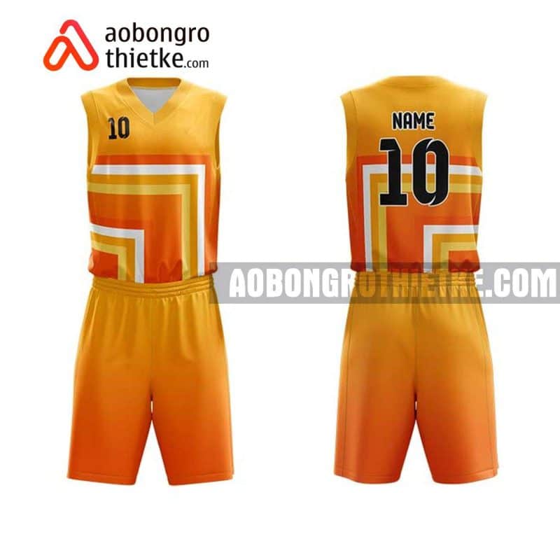Mẫu quần áo bóng rổ THPT Năng khiếu Hà Tĩnh màu cam rẻ nhất ABR724