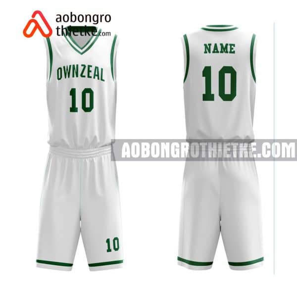 Mẫu quần áo bóng rổ THPT Nguyễn Huệ màu trắng tốt nhất ABR831
