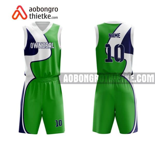 Mẫu quần áo bóng rổ THPT Nguyễn Hữu Cầu màu xanh lá chính hãng ABR805