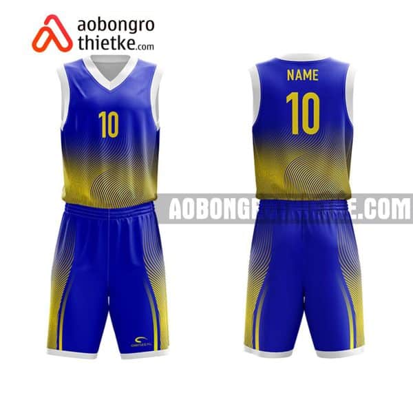 Mẫu quần áo bóng rổ THPT Nguyễn Khuyến màu xanh yêu thích nhất ABR803