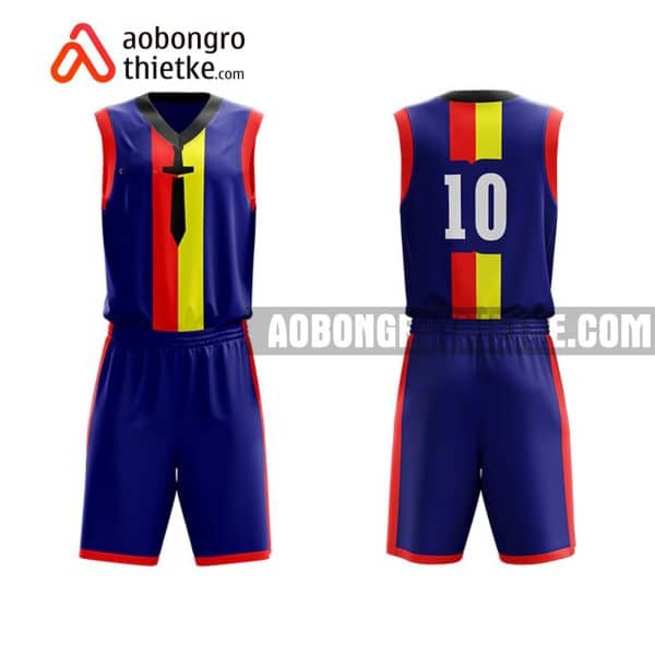 Mẫu quần áo bóng rổ THPT Nguyễn Thị Minh Khai màu tím mới nhất ABR774