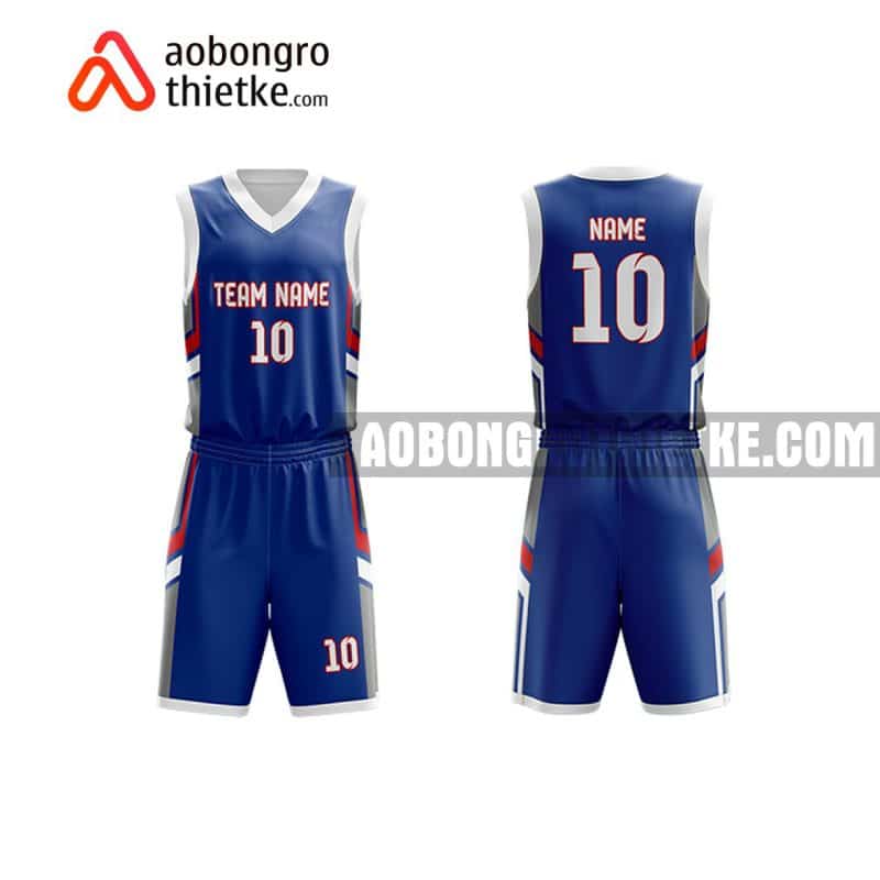 Mẫu quần áo bóng rổ THPT Quang Trung màu xanh độc nhất ABR857