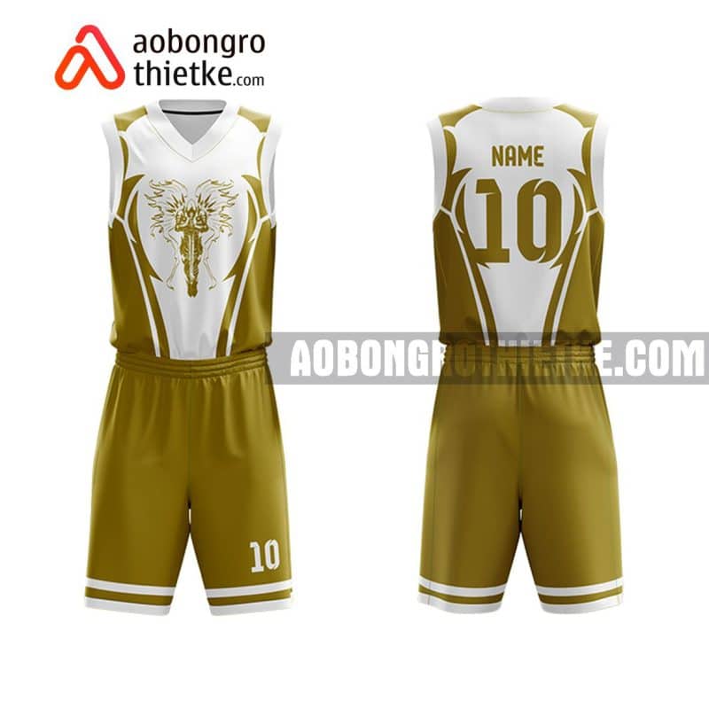 Mẫu quần áo bóng rổ THPT Thoại Ngọc Hầu màu nâu hot nhất ABR832