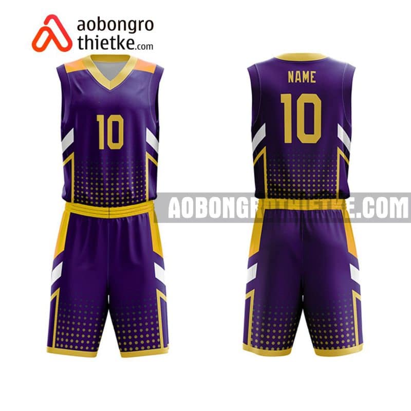 Mẫu quần áo bóng rổ THPT Trần Đại Nghĩa màu tím tốt nhất ABR741