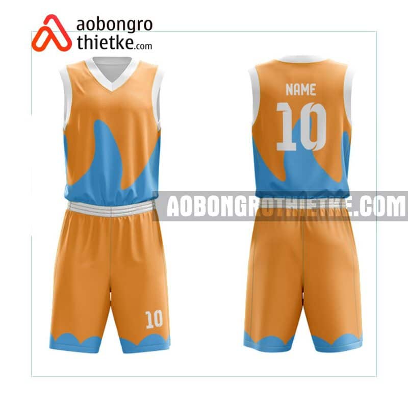Mẫu quần áo bóng rổ THPT Yên Hoà màu cam chất lượng nhất ABR779