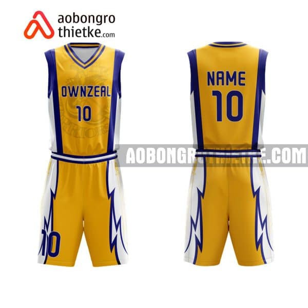 Mẫu quần áo bóng rổ Trường Chuyên ĐH SP HN màu vàng uy tín nhất ABR718
