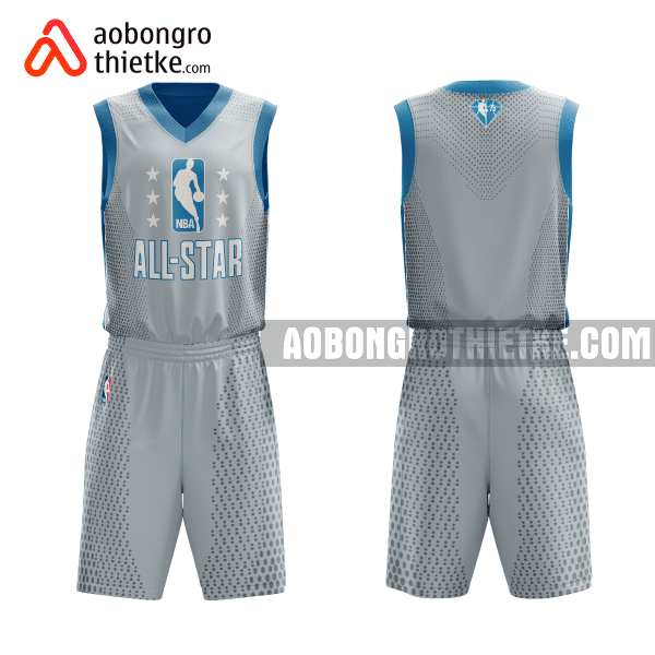 Mẫu quần áo Đội Bóng rổ NBA All Star 2022 màu xám thiết kế ABR923