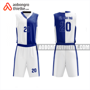 Mẫu đồ bóng rổ Trường THPT Năng khiếu Thể dục Thể thao Bình Chánh màu xanh dương thiết kế ABR946