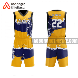 Mẫu quần áo Đội Bóng rổ Los Angeles Lakers 2022 màu vàng thiết kế ABR933