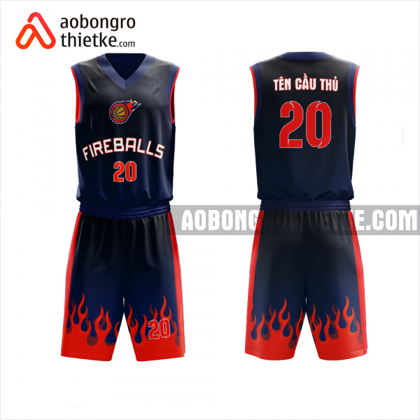 Mẫu đồng phục bóng rổ Trường THPT Lê Thị Hồng Gấm màu tím than thiết kế ABR953