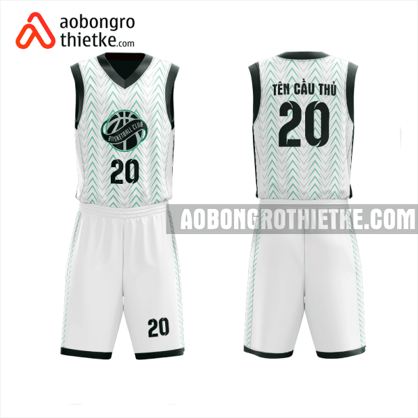 Mẫu quần áo bóng rổ Trường THPT Nguyễn Tất Thành màu trắng thiết kế ABR964