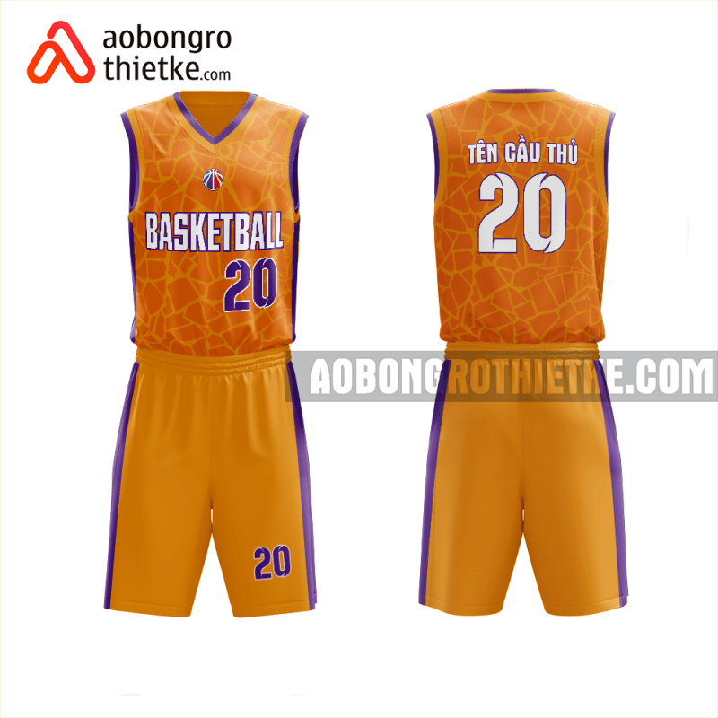 Mẫu quần áo bóng rổ Trường THPT Nguyễn Trãi màu cam thiết kế ABR956