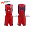 Mẫu trang phục thi đấu bóng rổ Trường THPT Hùng Vương màu đỏ thiết kế ABR959