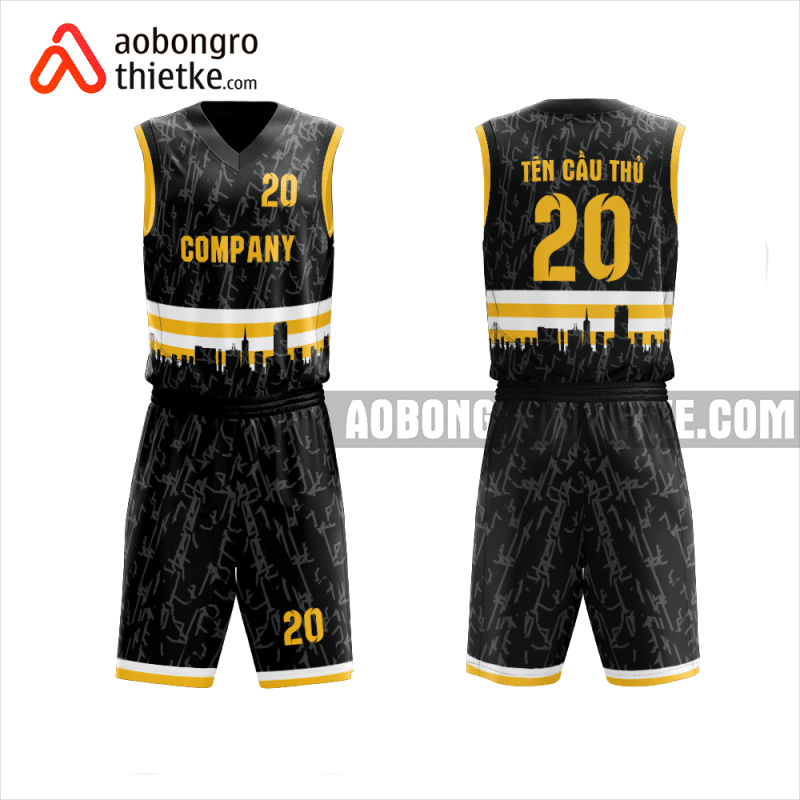 Mẫu đồ bóng rổ Trường THPT Đa Phước màu vàng thiết kế ABR1026