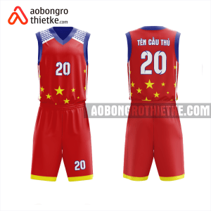 Mẫu đồ bóng rổ Trường THPT Lương Văn Can màu đỏ thiết kế ABR970