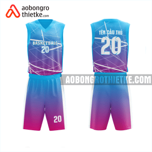 Mẫu đồ bóng rổ Trường THPT Nguyễn Hữu Cảnh màu hồng thiết kế ABR1006