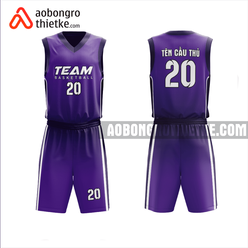 Mẫu đồ bóng rổ Trường THPT Nguyễn Hữu Cầu màu tím thiết kế ABR1038