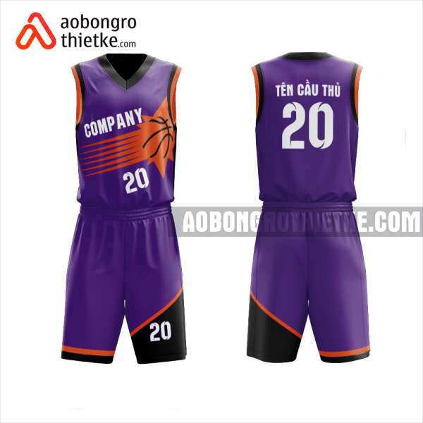 Mẫu đồ bóng rổ Trường THPT Nguyễn Trung Trực màu tím thiết kế ABR994