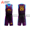Mẫu đồng phục bóng rổ Trường THCS Chu Văn An màu tím thiết kế ABR1049