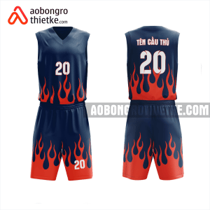 Mẫu đồng phục bóng rổ Trường THPT Thăng Long màu đỏ thiết kế ABR1057