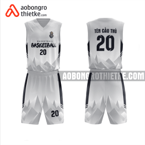 Mẫu quần áo bóng rổ Trường THPT Bà Điểm màu trắng thiết kế ABR1040