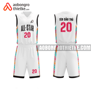 Mẫu đồng phục bóng rổ Trường THPT An Nghĩa màu trắng thiết kế ABR1029