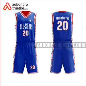 Mẫu đồng phục bóng rổ Trường THPT An Nhơn Tây màu xanh dương thiết kế ABR1033
