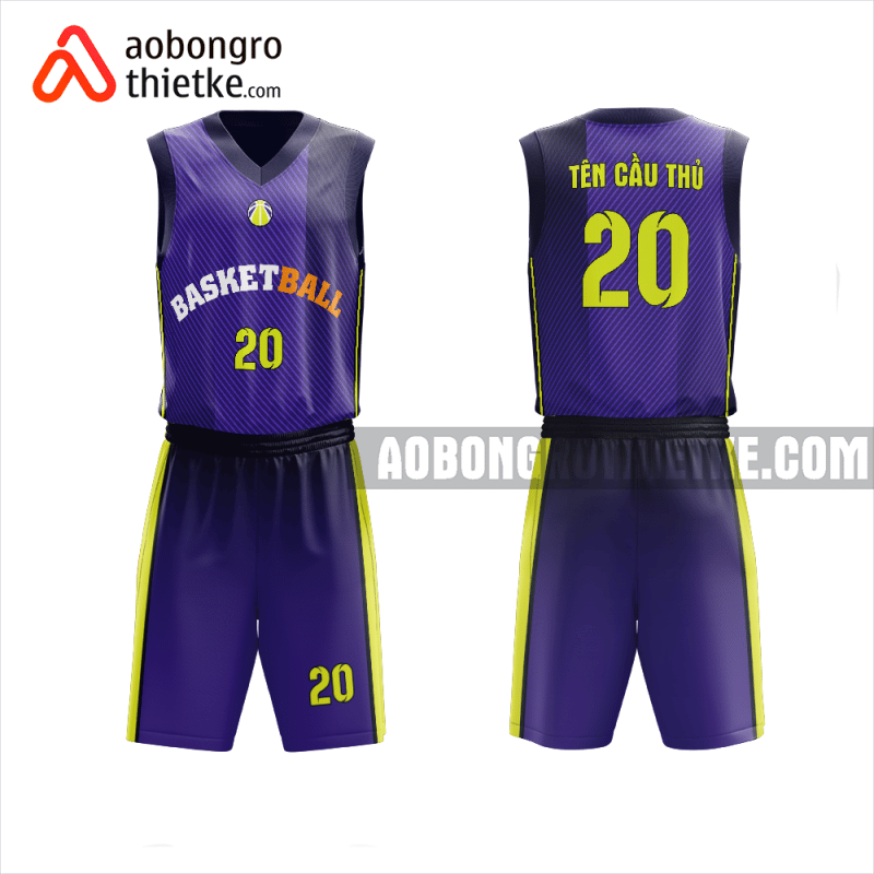 Mẫu đồng phục bóng rổ Trường THPT Nam Sài Gòn màu tím thiết kế ABR969