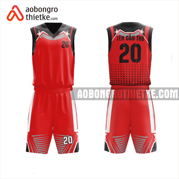 Mẫu đồng phục bóng rổ Trường THPT Nguyễn Văn Tăng màu đỏ thiết kế ABR1013