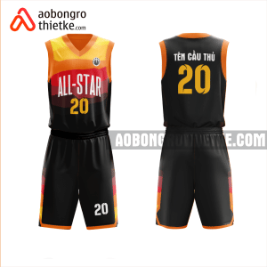 Mẫu đồng phục bóng rổ Trường THPT Tân Thông Hội màu vàng thiết kế ABR1037