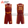 Mẫu quần áo bóng rổ Trường THPT Nguyễn Du màu nâu thiết kế ABR976