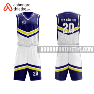 Mẫu trang phục thi đấu bóng rổ Trường Tiểu học, THCS & THPT Việt Anh màu trắng ABR1095